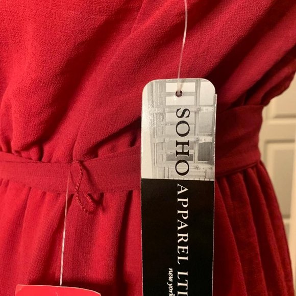 SOHO | Red Ruffle Tie Dress - Picture 8 of 9